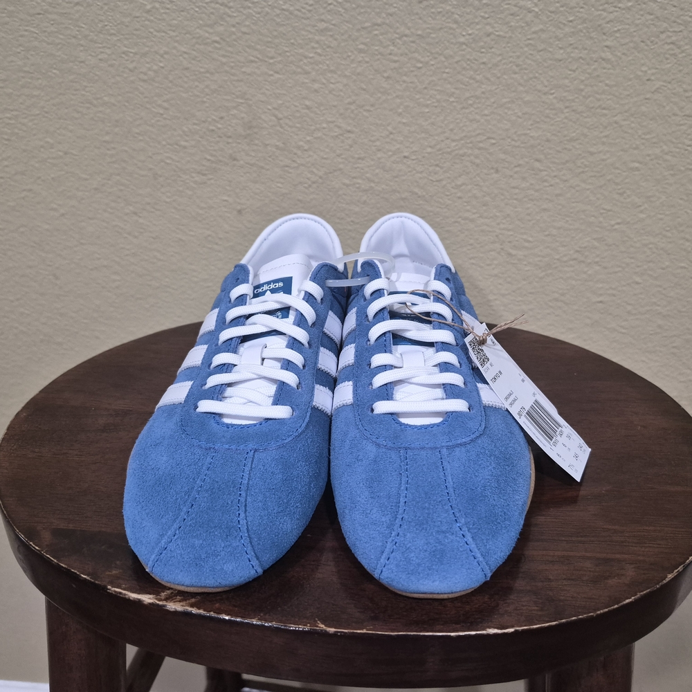 Adidas Tokyo Women's Blue Suede  w/ White Stripes Sneakers JI0179 Size 7.5